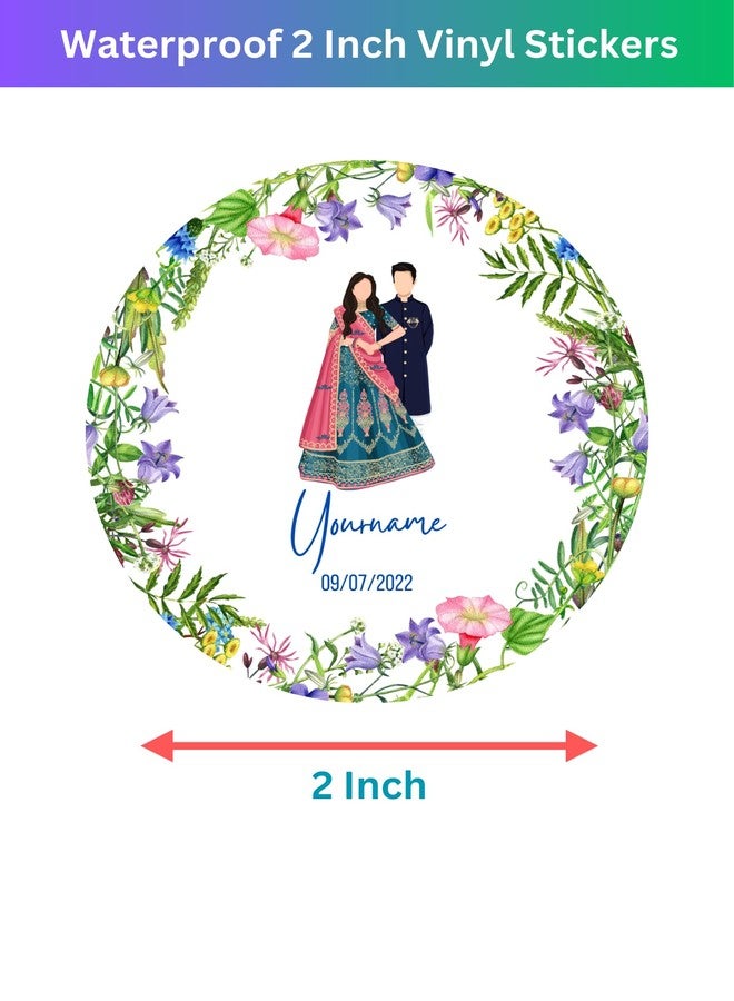 Yellow Nuts ملصقات شكر شخصية من يلو ناتس لهدايا التوزيعات، مقاس 2 بوصة، 60 قطعة، لحفلات الحناء، وهدايا الذكرى السنوية، وحقائب الهدايا. - Image 2