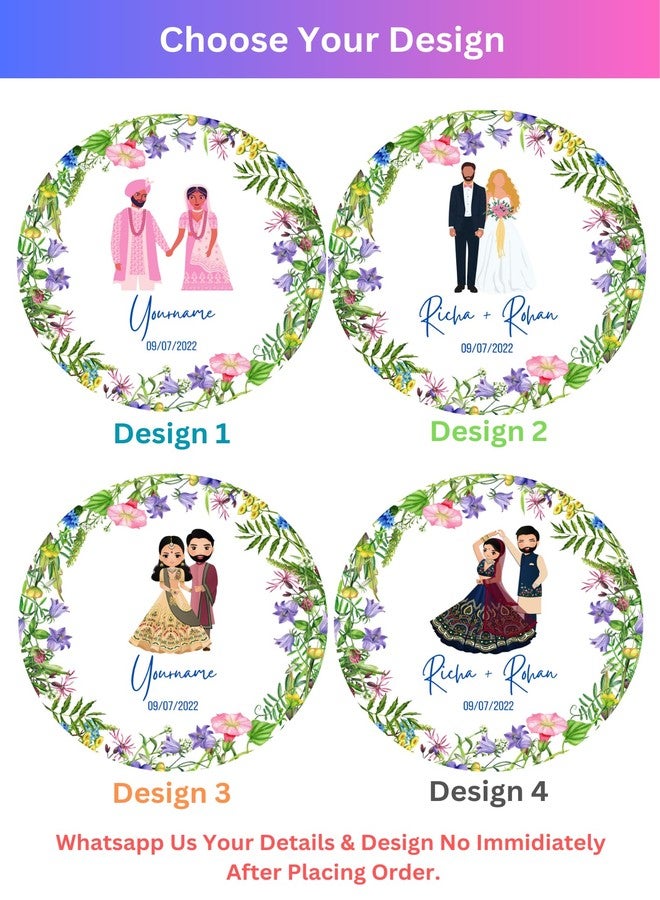 Yellow Nuts ملصقات شكر شخصية من يلو ناتس لهدايا التوزيعات، مقاس 2 بوصة، 60 قطعة، لحفلات الحناء، وهدايا الذكرى السنوية، وحقائب الهدايا. - Image 3