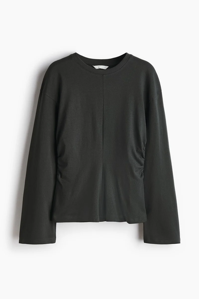 اتش اند ام بلوزة من جيرسيه القطن مجمّعة