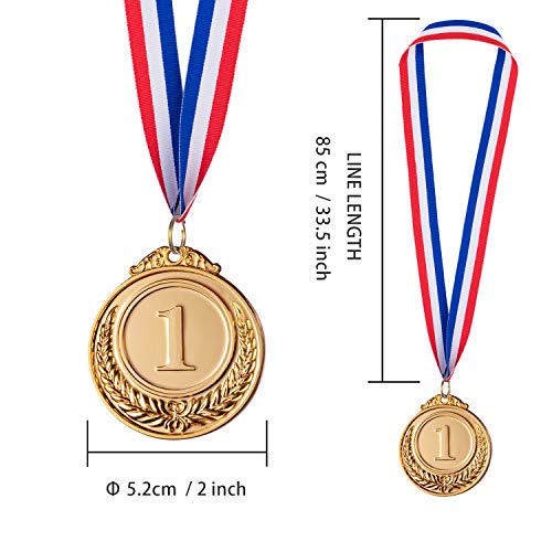 favide 48 Pieces Gold Silver Bronze Award Medals-Winner Medals Gold Silver Bronze Prizes for Competitions, Party,Olympic Style, 2 Inches - Image 2