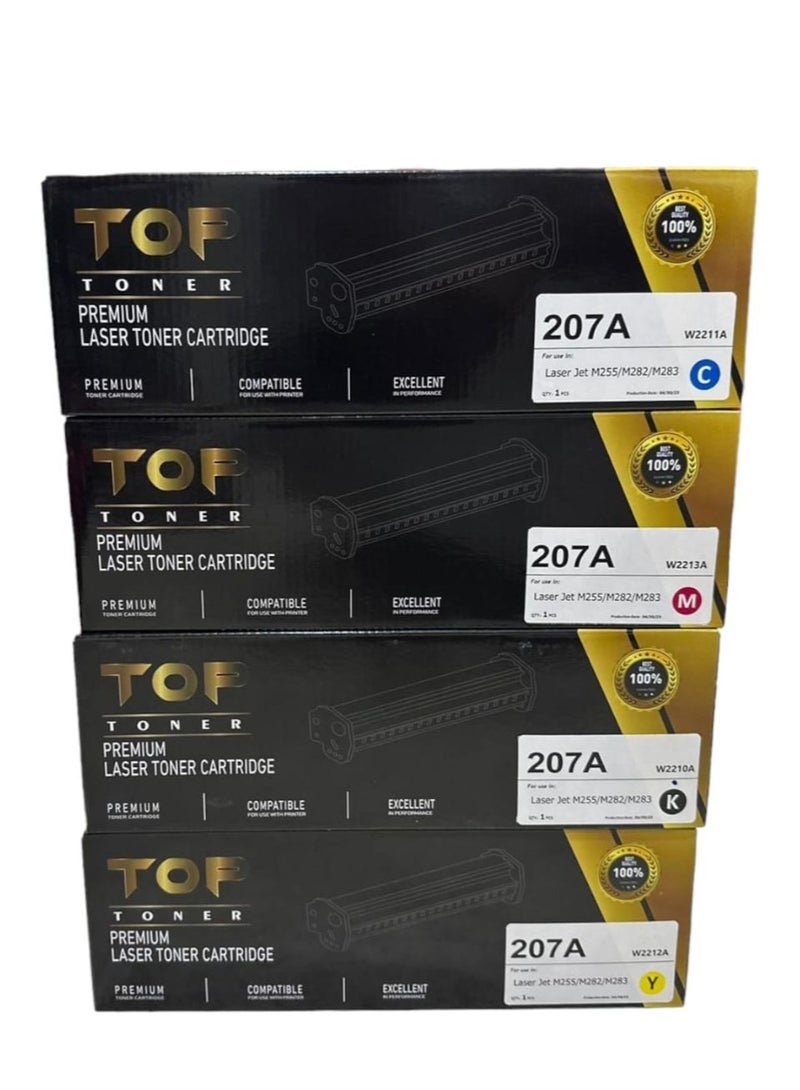 Top 207A Color Toner Cartridge Set Compatible with M255/M282/M283