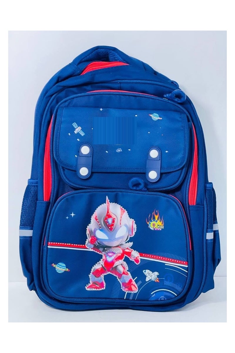 32-piece school supplies set (school bag + pencil case with toy + 2 astronaut nibs + 6 erasable gel pens + 12 colored pencils + 6 colored felt-tip pens + 2 sharpies + children's eraser card with fan + corrector + correction tape) - Image 2
