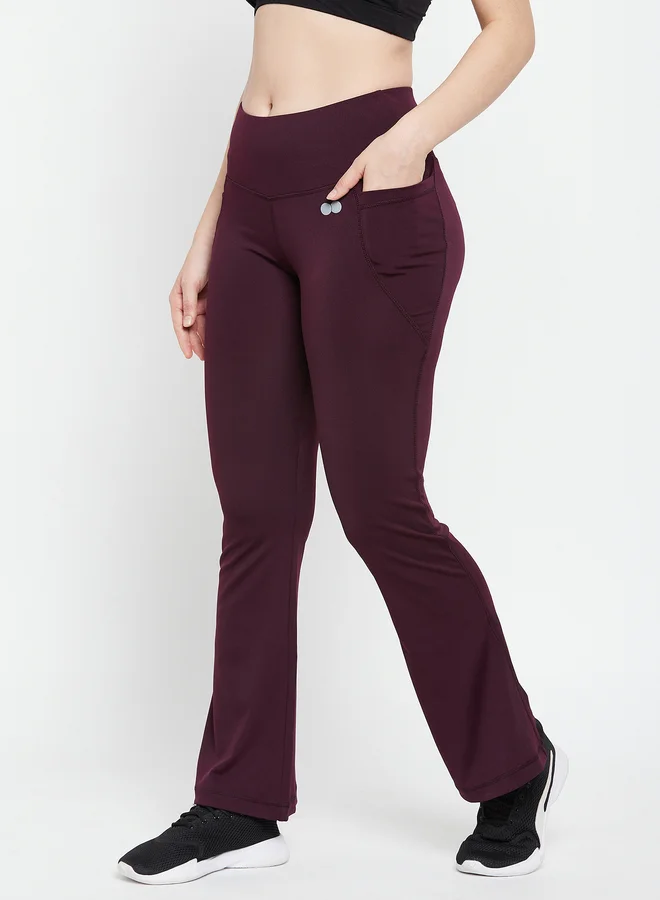Clovia Clovia Comfort Fit High Rise Flared Yoga Pants