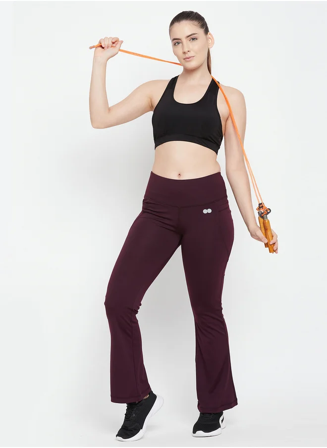 Clovia Clovia Comfort Fit High Rise Flared Yoga Pants