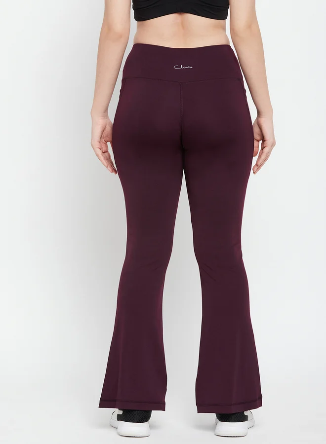 Clovia Clovia Comfort Fit High Rise Flared Yoga Pants