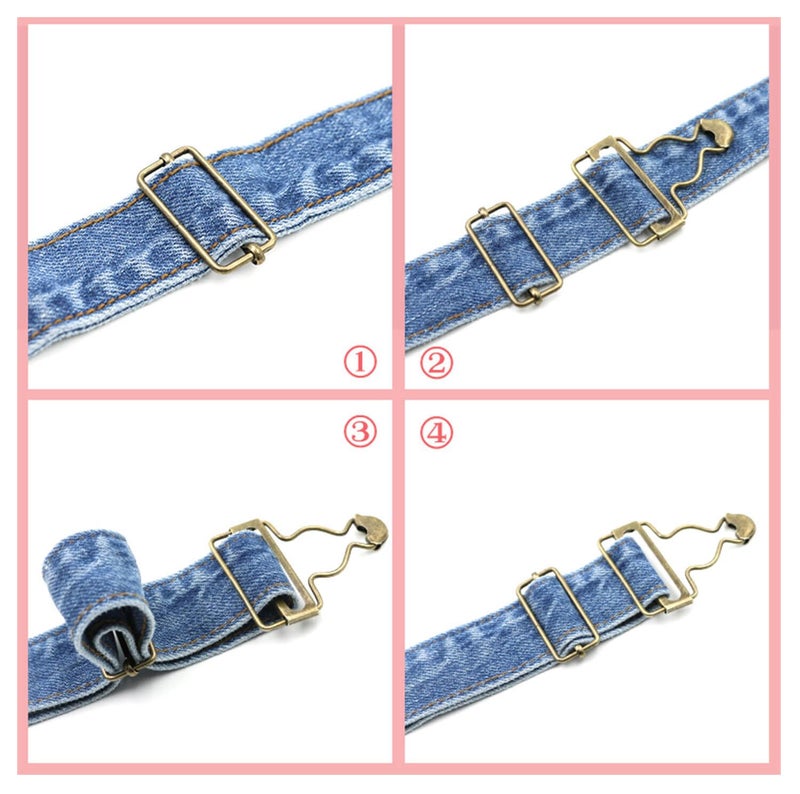 Amanaote 1.5" Inside Bottom Size Bronze Dungaree Suspender Buckle Slider with Rectangle Buckle Sliding Bar Pack of 6 Sets - Image 4