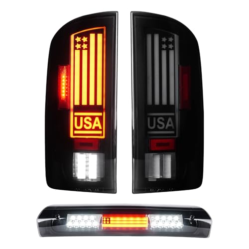 Tresound LED Tail Light 3rd Third Brake Cargo Lamp for Dodge RAM 1500 20022006 for RAM 2500 3500 20032006 High Mount Stop Light Rear Taillight Assembly 55077348AF 55077347AF CH2801147 - Image 1
