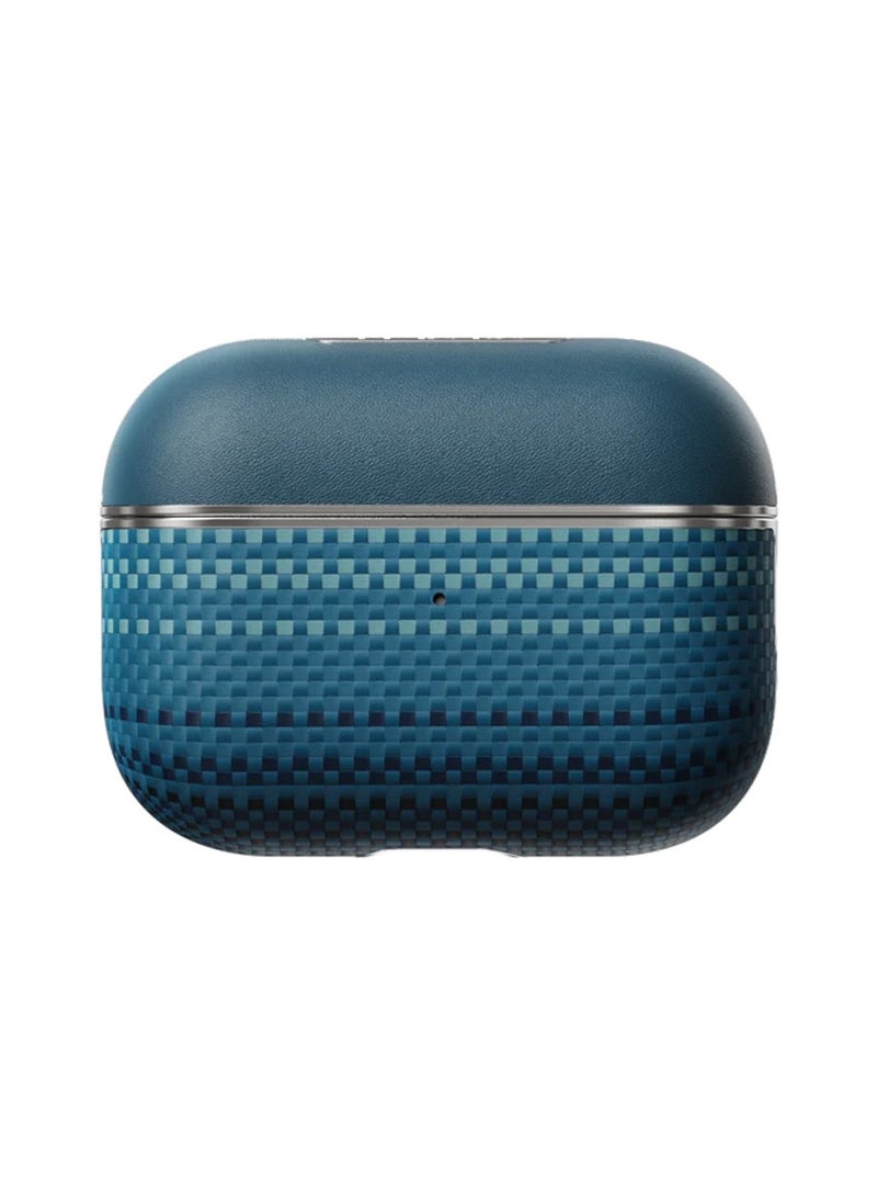 PITAKA غطاء مغناطيسي من ألياف الأراميد من بيتاكا لآيربودز برو 2، تصميم من جلد مزدوج المواد وألياف أراميد، مغناطيسات N52 مدمجة، إطار مطلي بالكهرباء، قناة صوتية – شروق القمر - Image 1