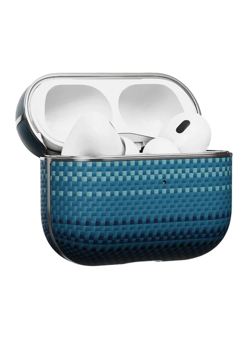 PITAKA غطاء مغناطيسي من ألياف الأراميد من بيتاكا لآيربودز برو 2، تصميم من جلد مزدوج المواد وألياف أراميد، مغناطيسات N52 مدمجة، إطار مطلي بالكهرباء، قناة صوتية – شروق القمر - Image 2