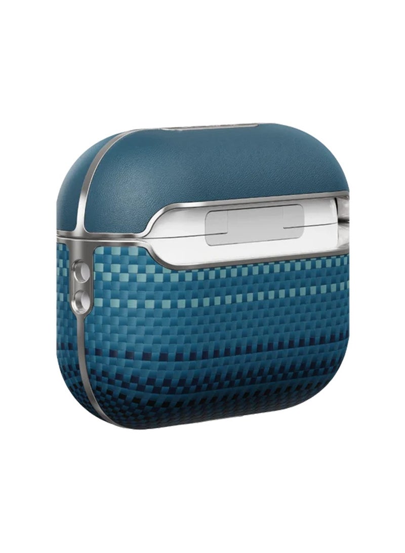 PITAKA غطاء مغناطيسي من ألياف الأراميد من بيتاكا لآيربودز برو 2، تصميم من جلد مزدوج المواد وألياف أراميد، مغناطيسات N52 مدمجة، إطار مطلي بالكهرباء، قناة صوتية – شروق القمر - Image 3