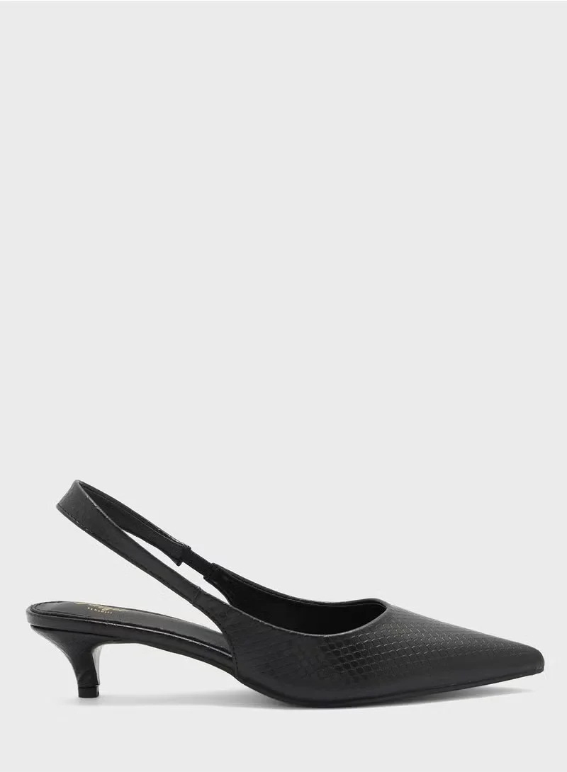 Ginger Snake Print Back Strap Pump