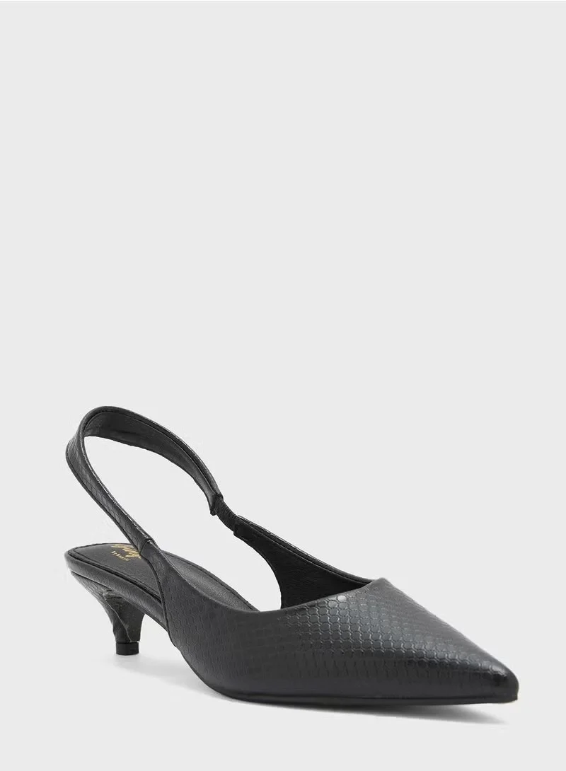 Ginger Snake Print Back Strap Pump
