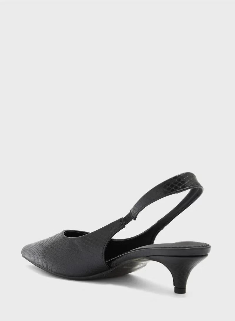 Ginger Snake Print Back Strap Pump