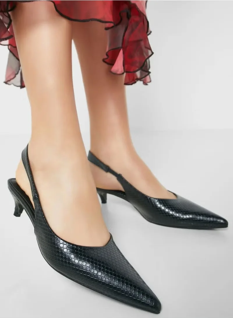 Ginger Snake Print Back Strap Pump