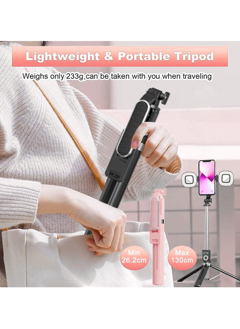 Generic - 1.3M Selfie Stick Tripod, Retractable Mobile Phone Holder with Remote Control, Suitable for Video Recording, Selfie, Vlog - Image 1