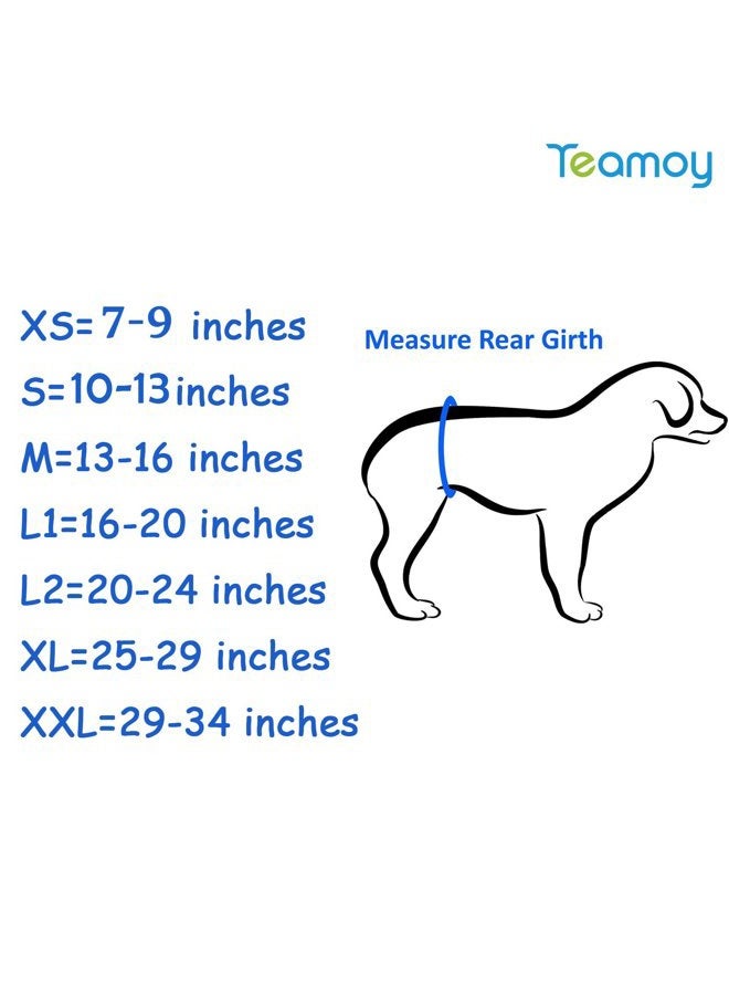 Teamoy Reusable Wrap Diapers for Male Dogs, Washable Puppy Belly Band XS(7''-9''Waist) Black+ Gray+ Green+ Purple CATY02401 - Image 5