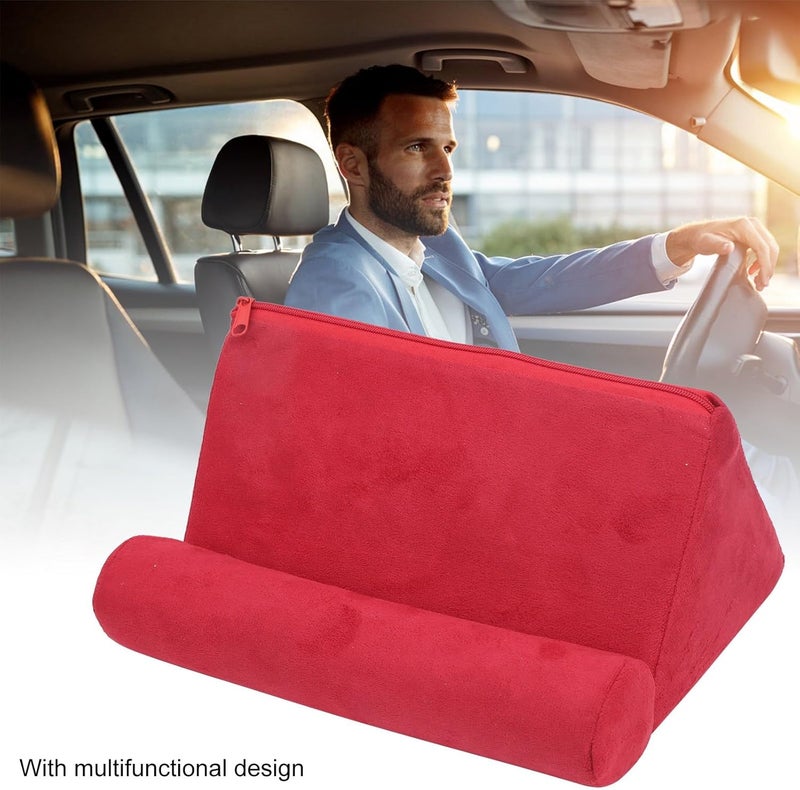 Karlak Pillow Tablet Stand Holder Bed Tablet Holder Reading Portable Lightweight Suede Fabric Support Cushion with Flexible Support for Bed Armrests Carpet Thighs - Image 3