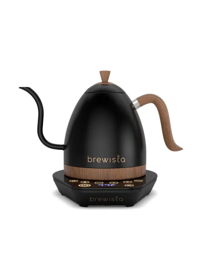 Brewista Artisan Electric Gooseneck Kettle 1.0L With Temperature Control Matte Black With Wood