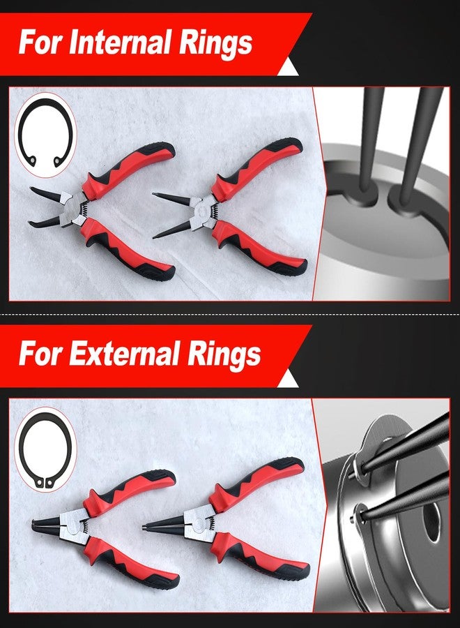 طقم كماشة حلقية سناب من ليونتول، مكون من 4 قطع، مقاس 7 بوصات، كماشة حلقية داخلية وخارجية، ذات فك مستقيم ومثني، كماشة حلقية قفل، قطر الطرف 0.07 بوصة، كماشة حلقية على شكل حرف C لإزالة الحلقات، مع حقيبة تخزين - Image 3