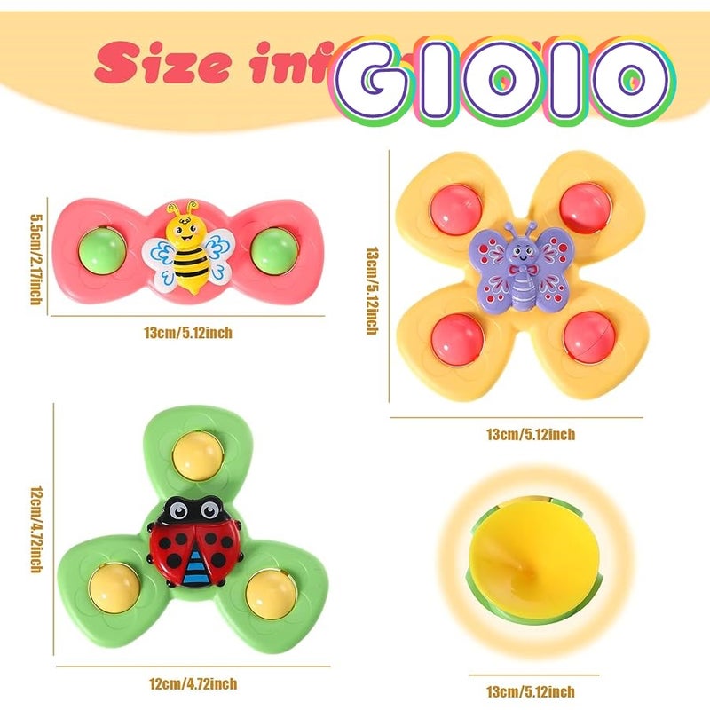 GIOIO 6 Pieces Suction Cup Spinner Toy Sea Theme Sensory Bath Spinner Toys Bear erfly Suction Toys for Birthday Learning Game and Party Supplies (Novelty Style) - Image 2