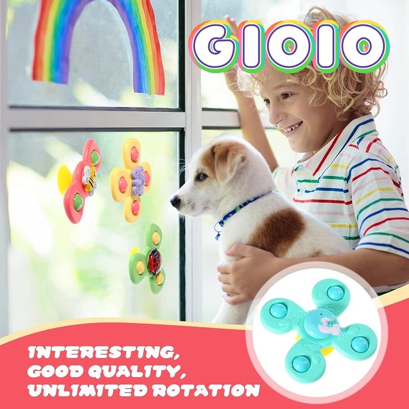GIOIO 6 Pieces Suction Cup Spinner Toy Sea Theme Sensory Bath Spinner Toys Bear erfly Suction Toys for Birthday Learning Game and Party Supplies (Novelty Style) - Image 4