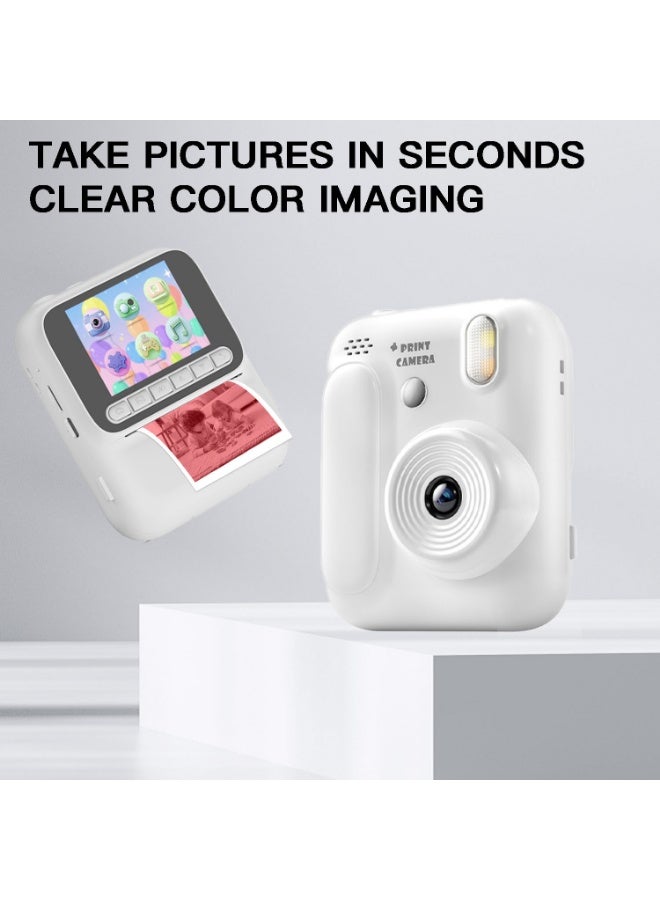 caijin Instant camera, creative children's instant camera, color printing camera, instant printing mini camera, smart and fun children's toy camera (includes 4 rolls of color film) - Image 2
