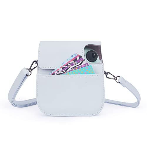Phetium Instant mini 12 Camera Protective Case Compatible with Instax Mini 12 11,PU Leather Bag with Pocket and Adjustable Shoulder Strap (Clay White) - Image 5