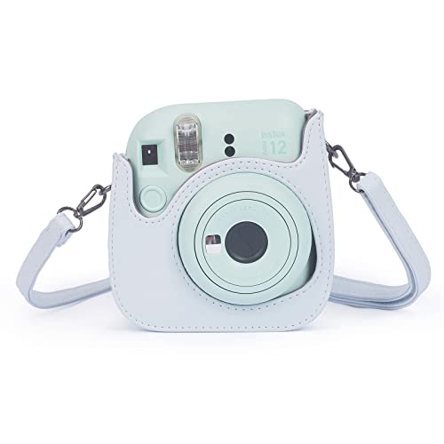 Phetium Instant mini 12 Camera Protective Case Compatible with Instax Mini 12 11,PU Leather Bag with Pocket and Adjustable Shoulder Strap (Clay White) - Image 4