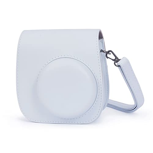 Phetium Instant mini 12 Camera Protective Case Compatible with Instax Mini 12 11,PU Leather Bag with Pocket and Adjustable Shoulder Strap (Clay White) - Image 1