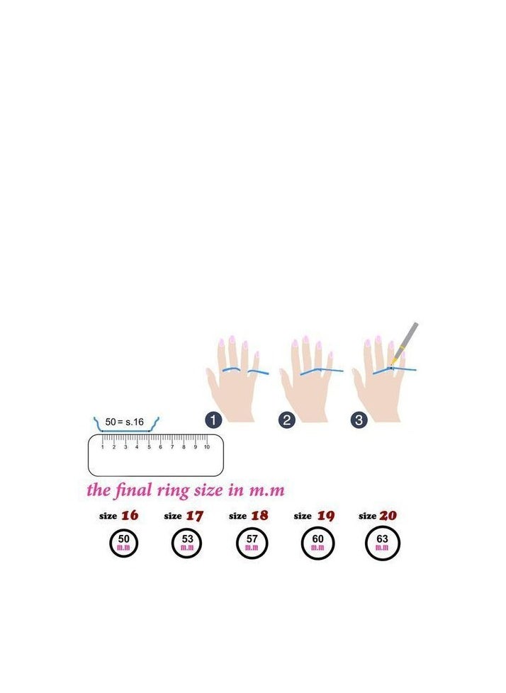 3Diamonds - Flower Twins Ring Platinum Plated For Women With Zircon Stone - Silver - Image 1