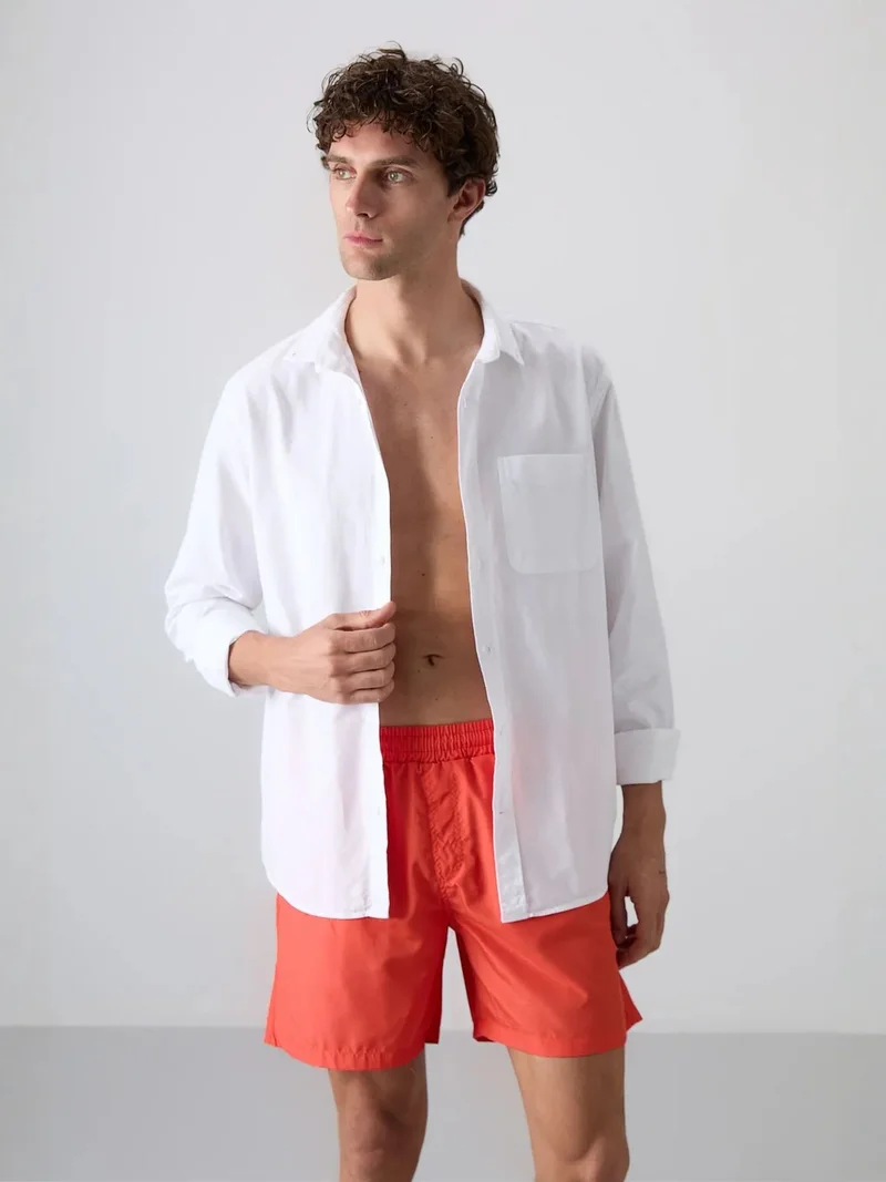 Tommylife Bright Orange TOMMY Men's Pull-On One-Piece Shorts Set for Men | Best Price UAE