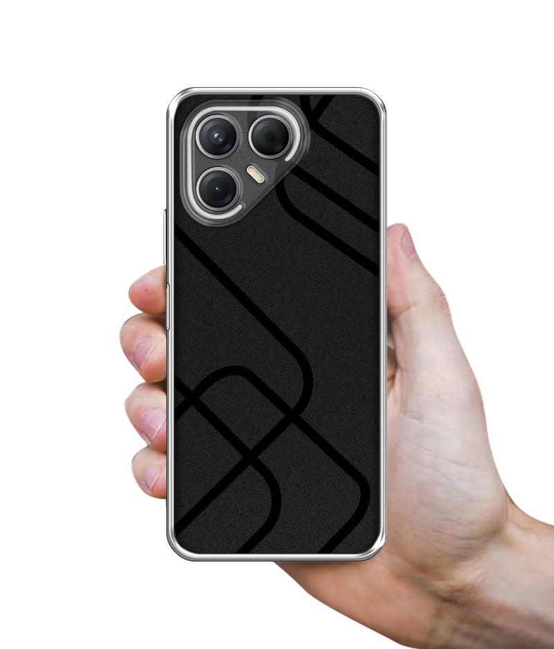 Casotec Zig-Zag Black Line Design Printed Silicon Soft TPU Back Case Cover for Tecno Pova 7 5G - Image 3