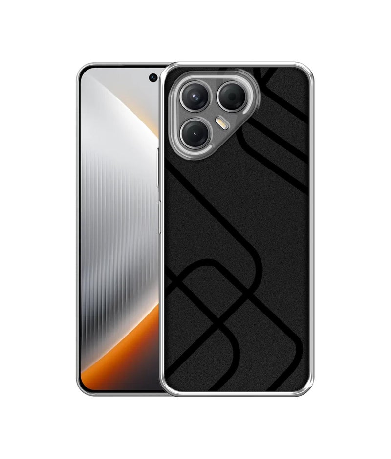 Casotec Zig-Zag Black Line Design Printed Silicon Soft TPU Back Case Cover for Tecno Pova 7 5G - Image 1