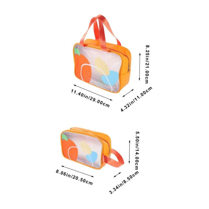 2pcs Hanging Travel Toiletry Bag Portable Cosmetic Organizer For Women Essentials - Image 3