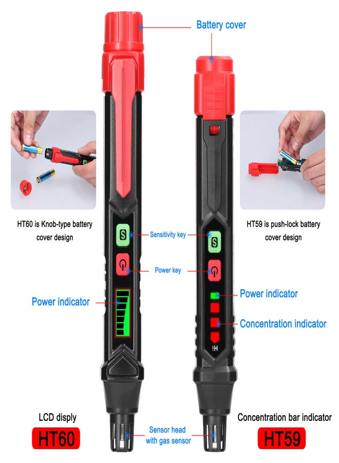 MAYILON Handheld Combustible Gases Leak Detector Natural Gases Leakage Tester Portable PPM Meter Combustible Gases Analyzer Pen - Image 2