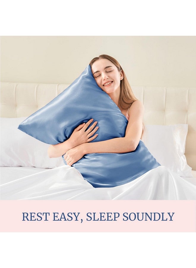 BEDELITE Satin Pillowcase for Hair and Skin, Super Soft and Cooling Similar to Silk Pillow Cases 2 Pack with Envelope Closure, Gift for Women Men(13"x18" Toddler Size, Airy Blue) - Image 5