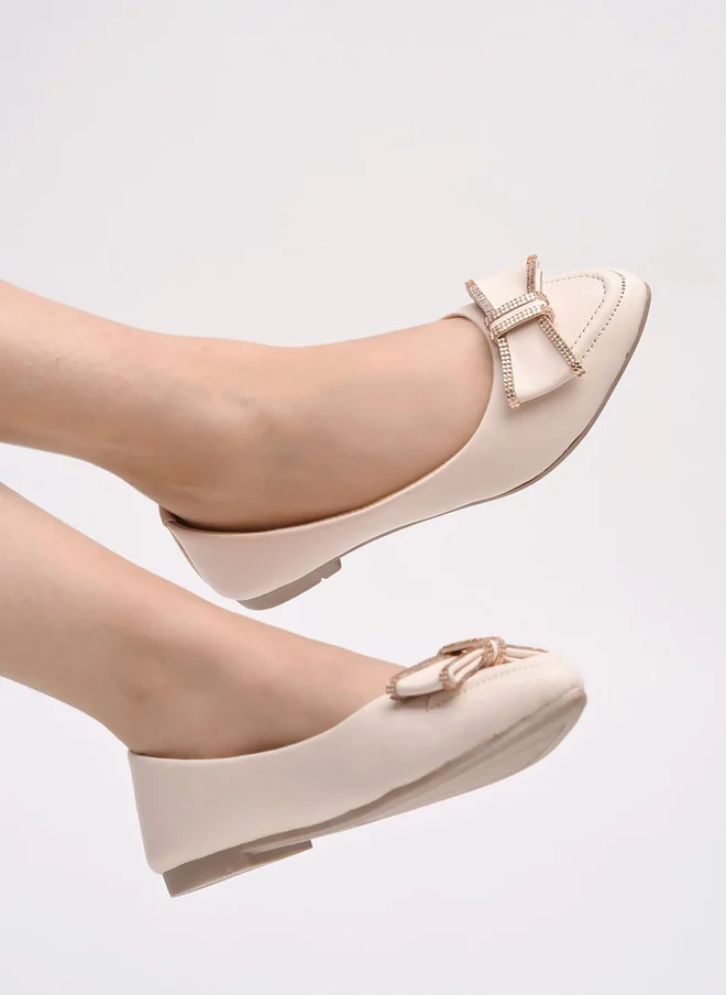 Shoetopia Shoetopia Girls Embellished Ballerinas with Bows Flats