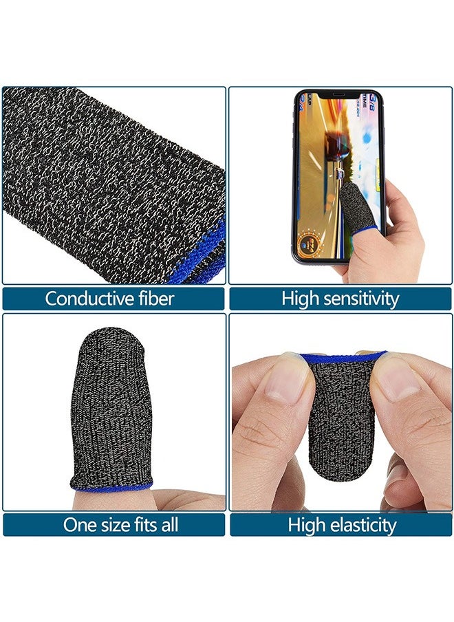 6 Pairs Gaming Finger Sleeve, Anti Sweat Breathable Seamless Touchscreen Finger Cover, for Mobile Phone Game