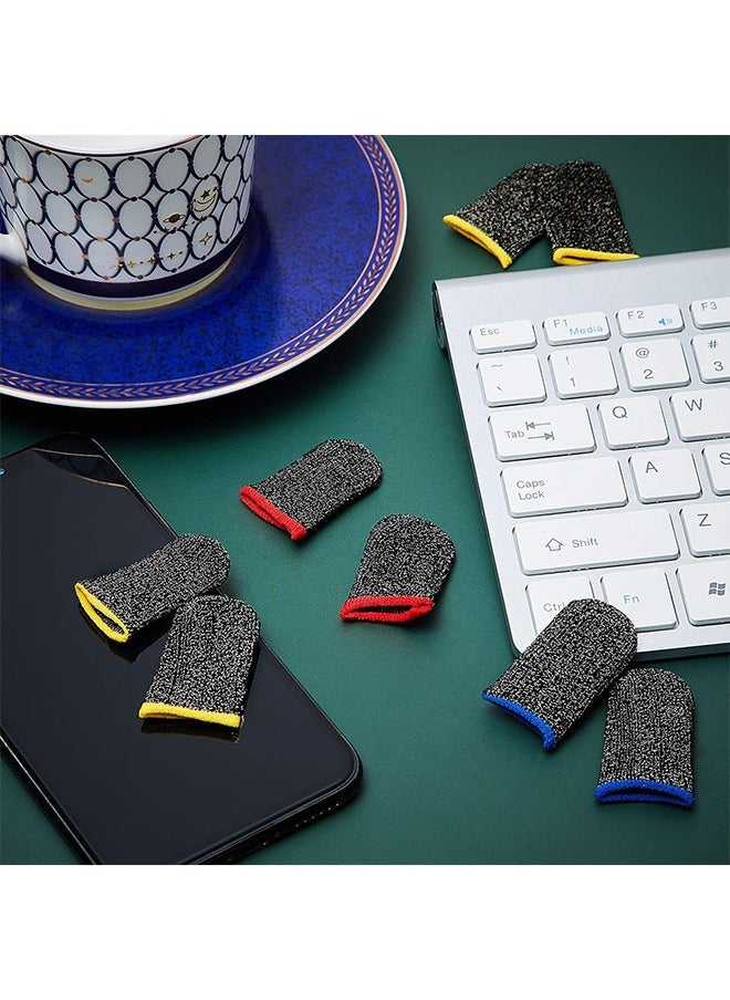 6 Pairs Gaming Finger Sleeve, Anti Sweat Breathable Seamless Touchscreen Finger Cover, for Mobile Phone Game