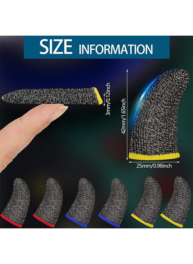 6 Pairs Gaming Finger Sleeve, Anti Sweat Breathable Seamless Touchscreen Finger Cover, for Mobile Phone Game