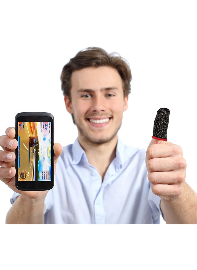 6 Pairs Gaming Finger Sleeve, Anti Sweat Breathable Seamless Touchscreen Finger Cover, for Mobile Phone Game