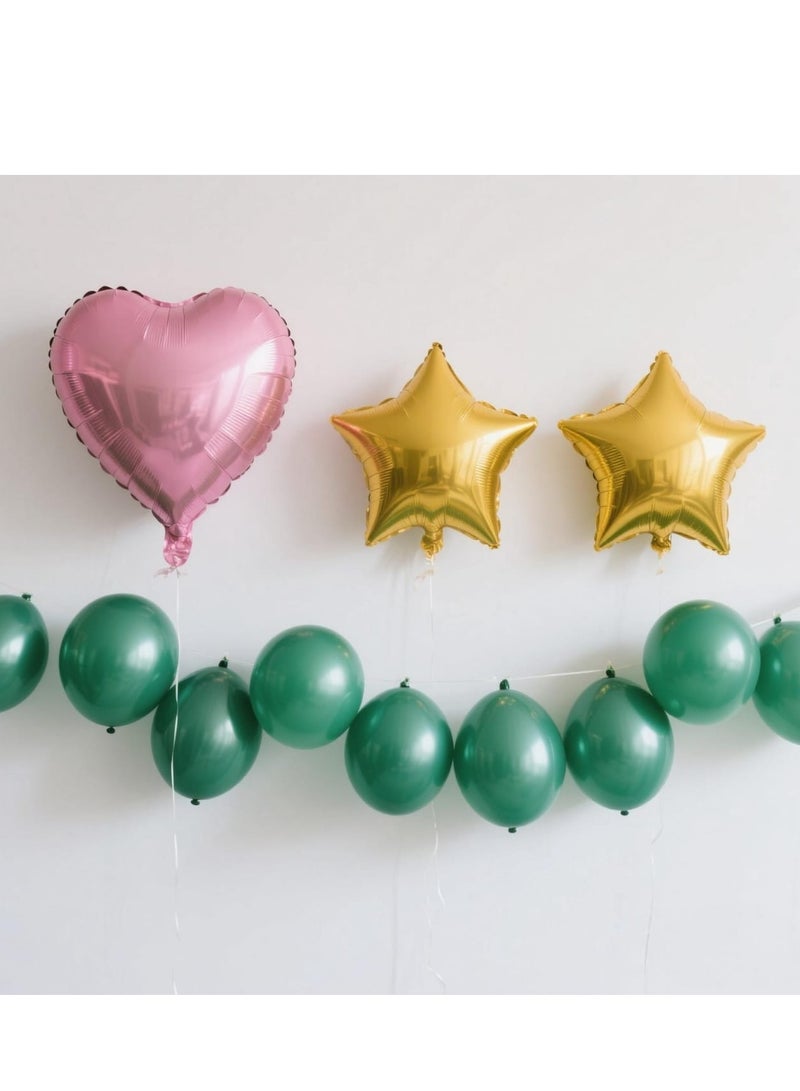 Pink Heart Shape Foil Balloon with Gold Star Foil Balloons and Latex Balloons for Birthday, Wedding , Party Decor - Image 2