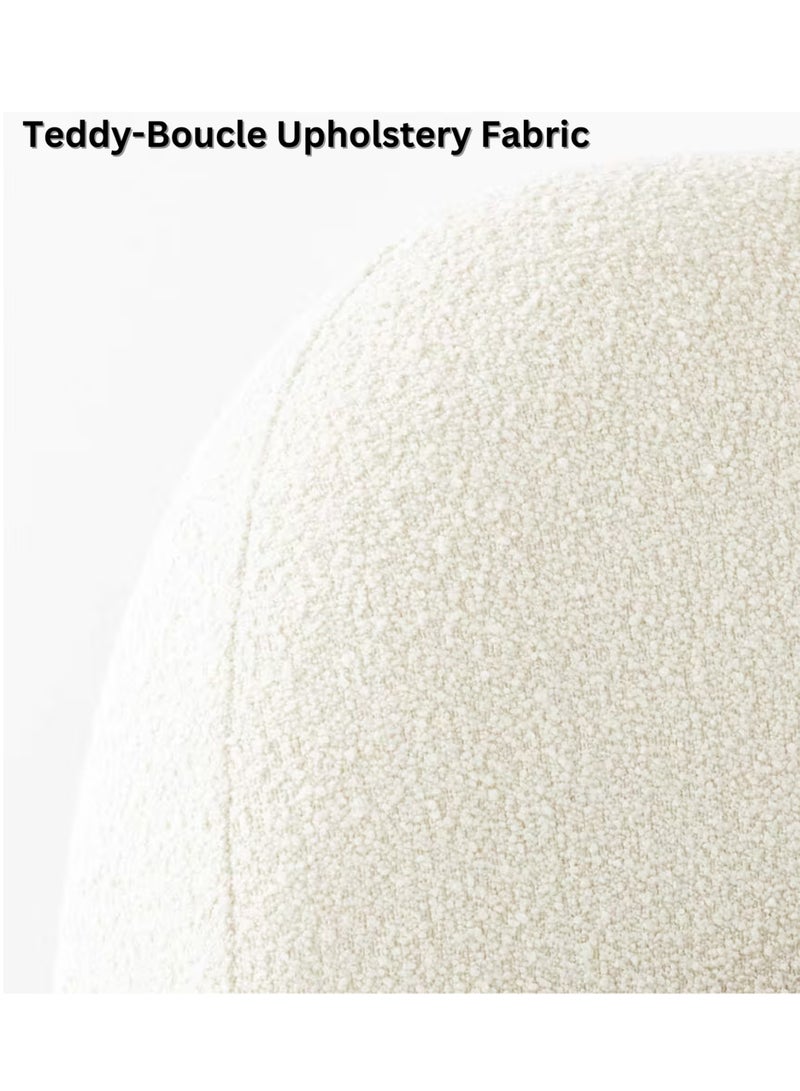 Karnak Moana-3 Bed with Upholstered Tandy Boucle Fabric – Luxurious Bedroom Decor Beige 180x200cm - Image 5