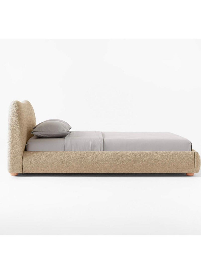 Karnak Moana-3 Bed with Upholstered Tandy Boucle Fabric – Luxurious Bedroom Decor Beige 180x200cm - Image 4