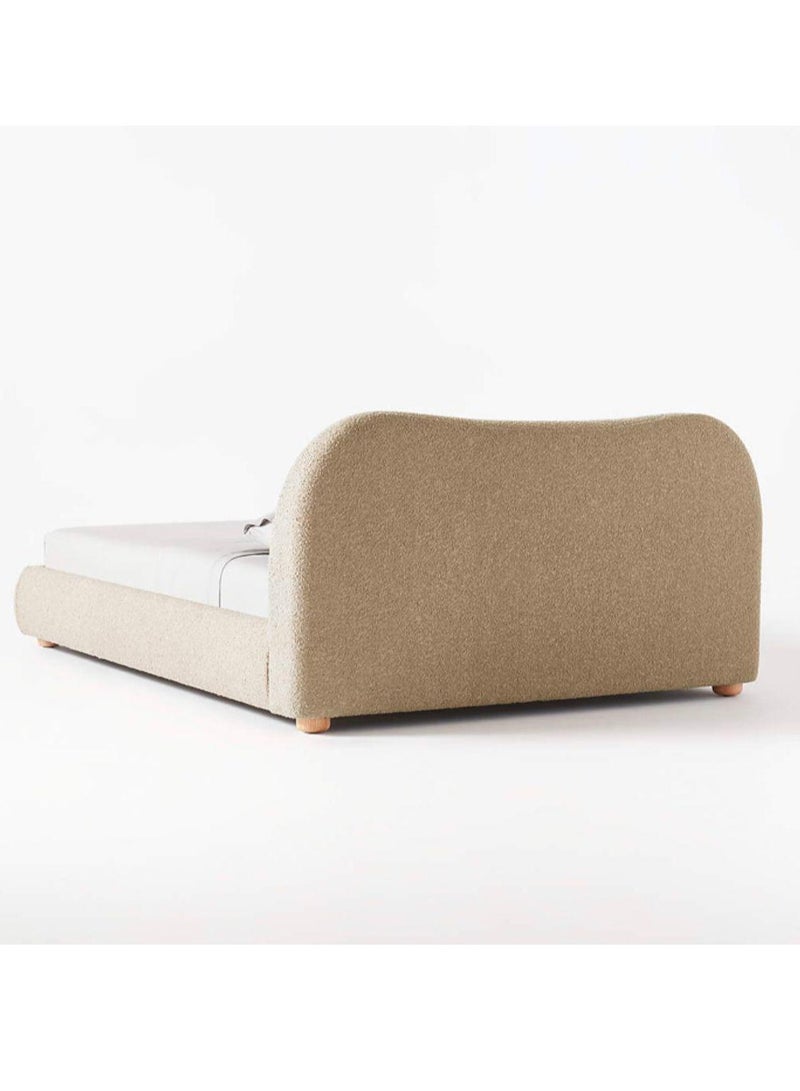 Karnak Moana-3 Bed with Upholstered Tandy Boucle Fabric – Luxurious Bedroom Decor Beige 180x200cm - Image 3