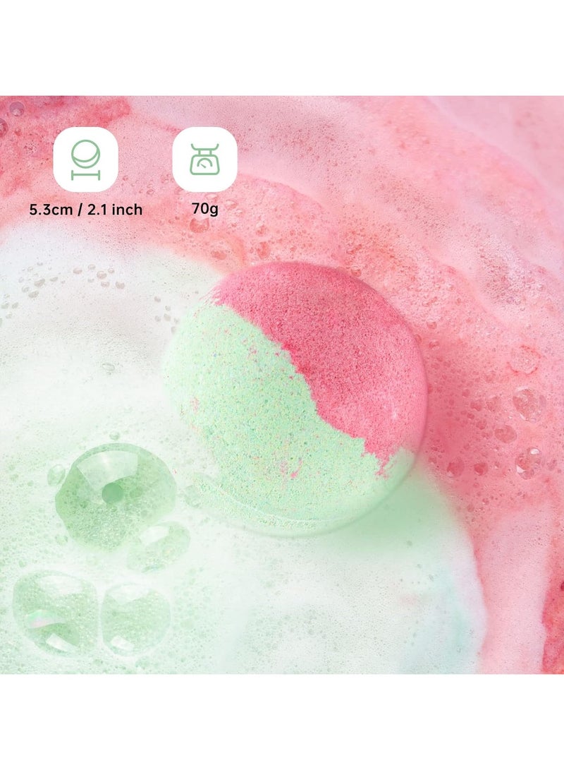 كرات استحمام فوارة طبيعية وعضوية مصنوعة يدويا ومرطبة قطعة واحدة جينيريك لهدايا الام والصديقة لعيد الام وعيد الميلاد وعيد الحب والكريسماس - Image 2
