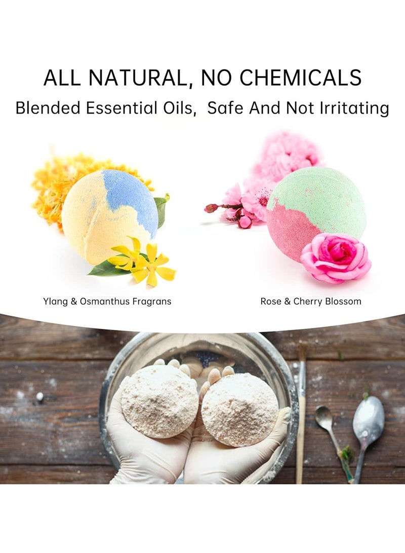 كرات استحمام فوارة طبيعية وعضوية مصنوعة يدويا ومرطبة قطعة واحدة جينيريك لهدايا الام والصديقة لعيد الام وعيد الميلاد وعيد الحب والكريسماس - Image 3
