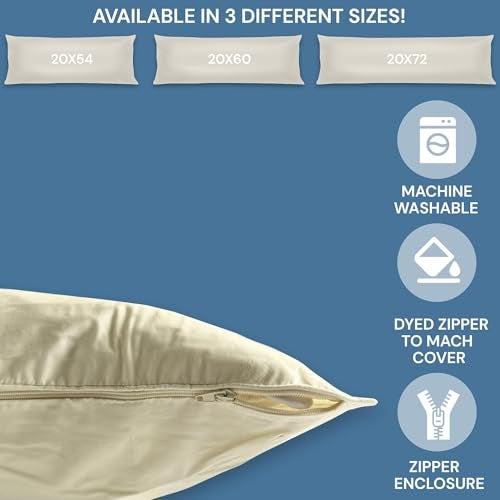 Pillowtex Cotton Body Pillow Cover - Brown 20x72 - Image 4