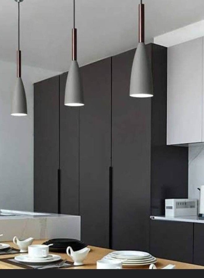 Avior Ceiling Hanging Lights for Dining Table, Living Room Pendant Lamp, Lights for Kitchen Island, Restaurants and Cafe (Pack of 3) (Grey) - Image 3