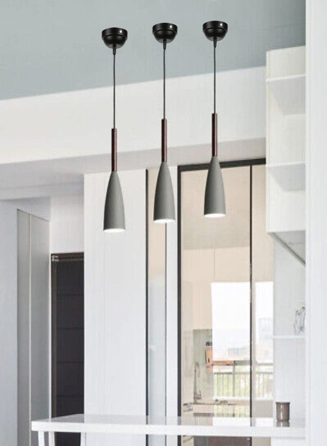 Avior Ceiling Hanging Lights for Dining Table, Living Room Pendant Lamp, Lights for Kitchen Island, Restaurants and Cafe (Pack of 3) (Grey) - Image 1